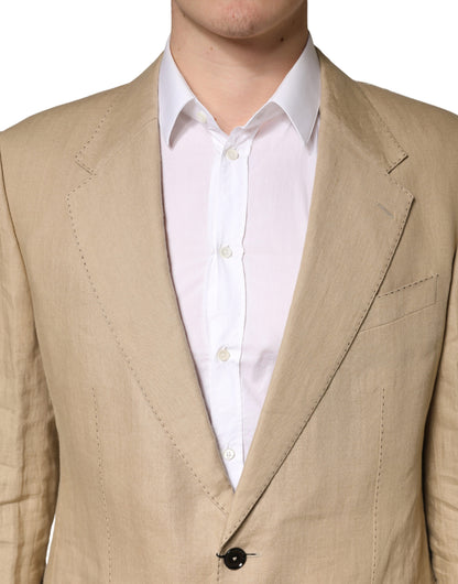 Beige TAORMINA Single Breasted Formal 2 Piece Suit