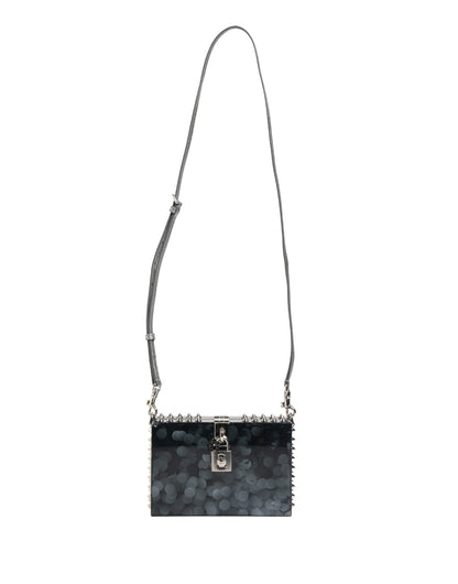 Black Acrylic Plexiglass Studded DOLCE BOX Clutch Bag