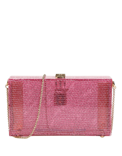 Pink DOLCE BOX Clutch Crossbody Women Evening Borse Bag