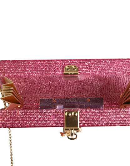 Pink DOLCE BOX Clutch Crossbody Women Evening Borse Bag