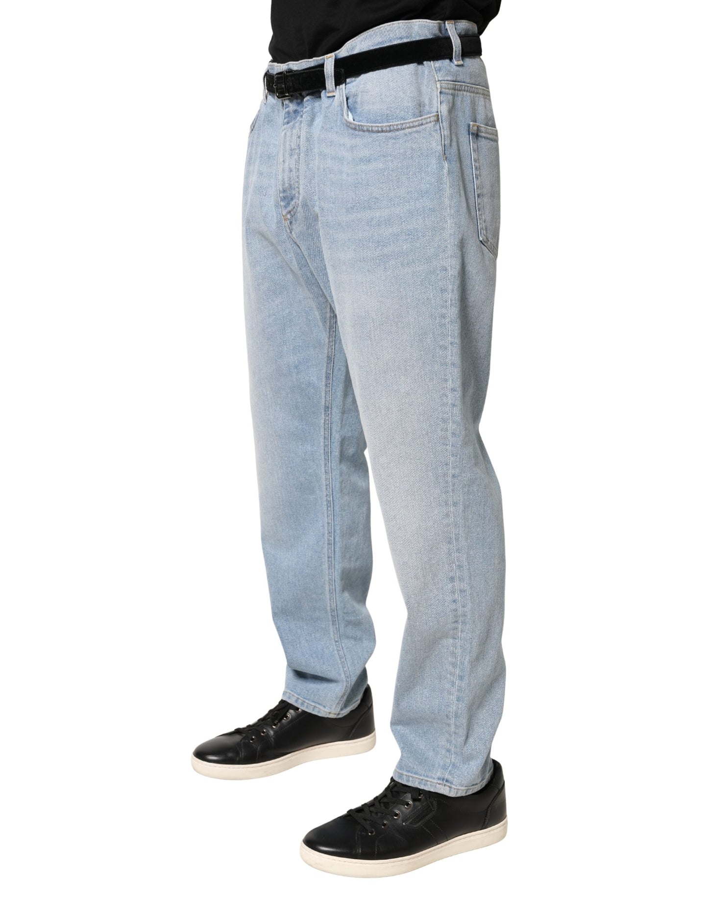 Light Blue Washed Loose Cotton Denim Jeans