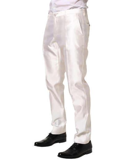 White Silk Satin Dress Formal Trouser Pants