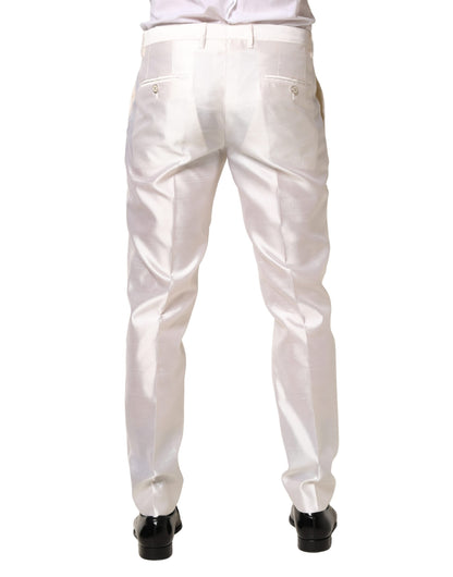 White Silk Satin Dress Formal Trouser Pants