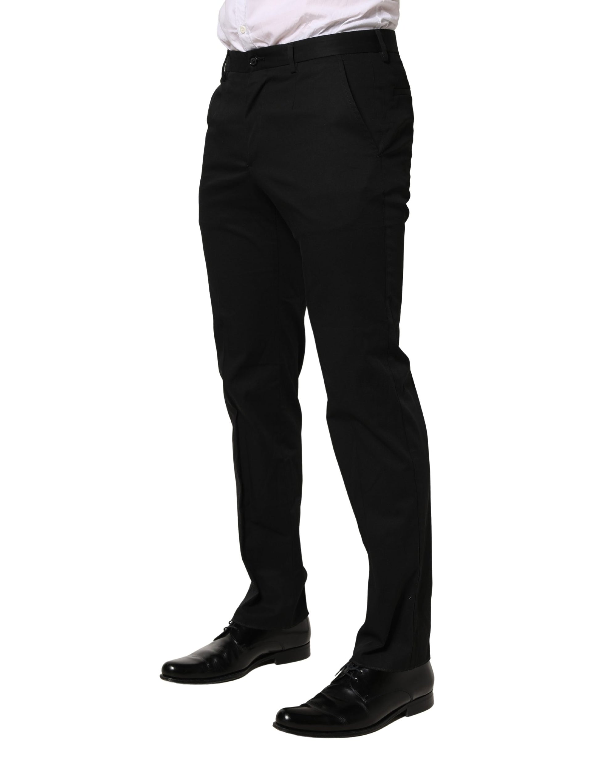 Black Cotton Skinny Dress Formal Trouser Pants