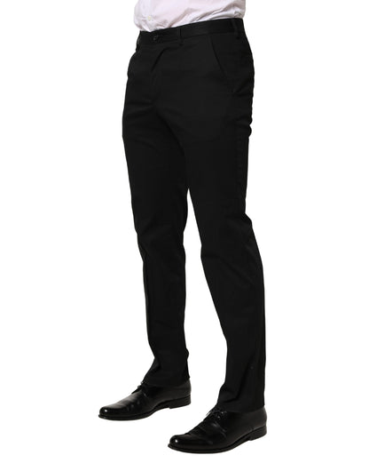 Black Cotton Skinny Dress Formal Trouser Pants