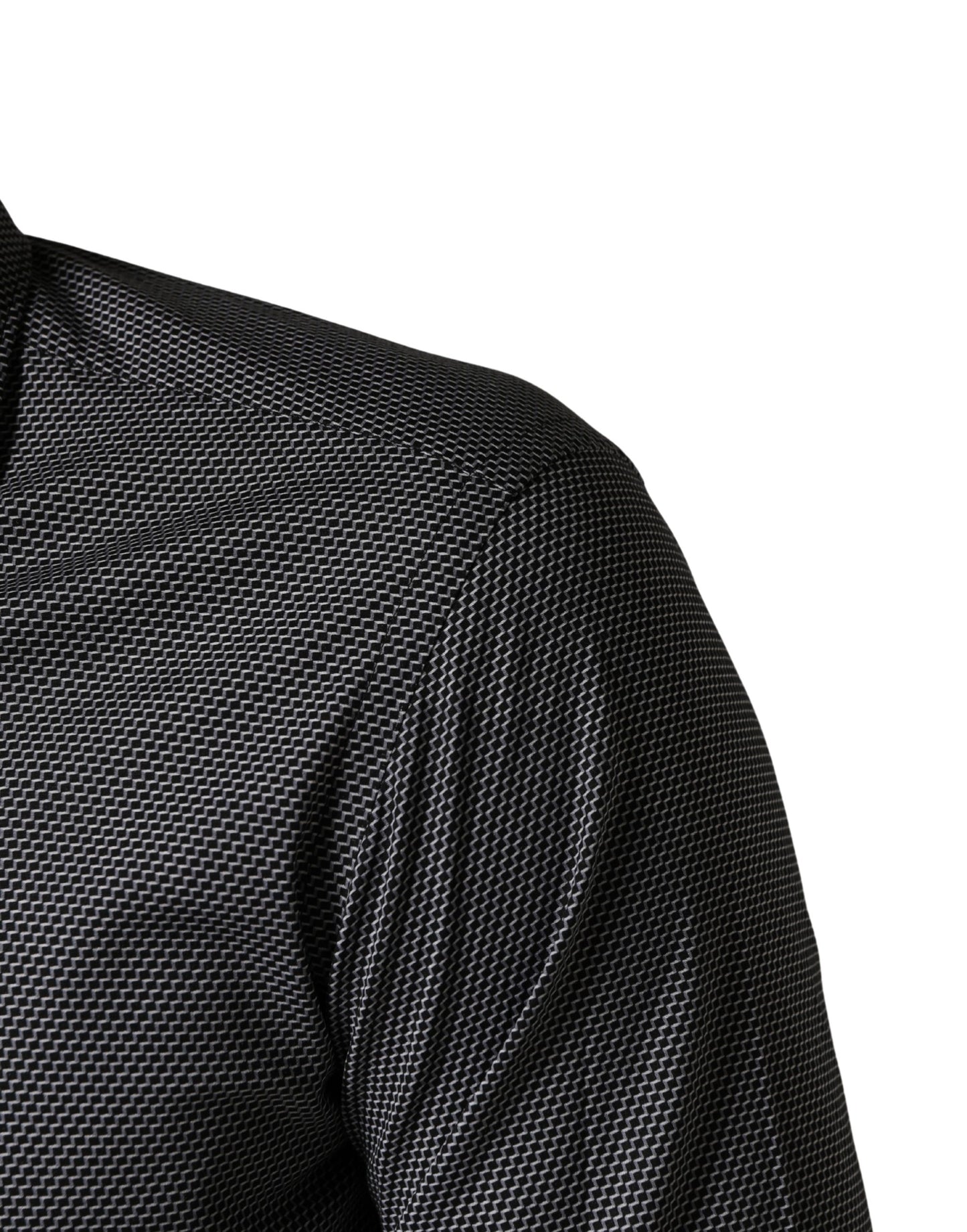 Gray Patterned Long Sleeves Men Dress Shirt