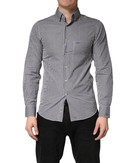 Gray Cotton Long Sleeves Button Down Dress Shirt