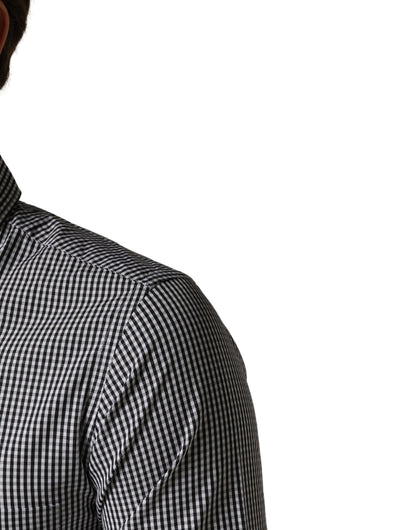 Gray Cotton Long Sleeves Button Down Dress Shirt