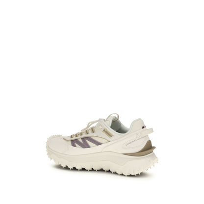 White Polyester Athletic Sneakers