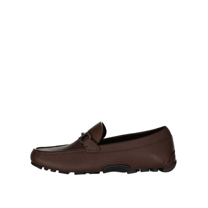 Brown Calfskin Slip-On Loafers