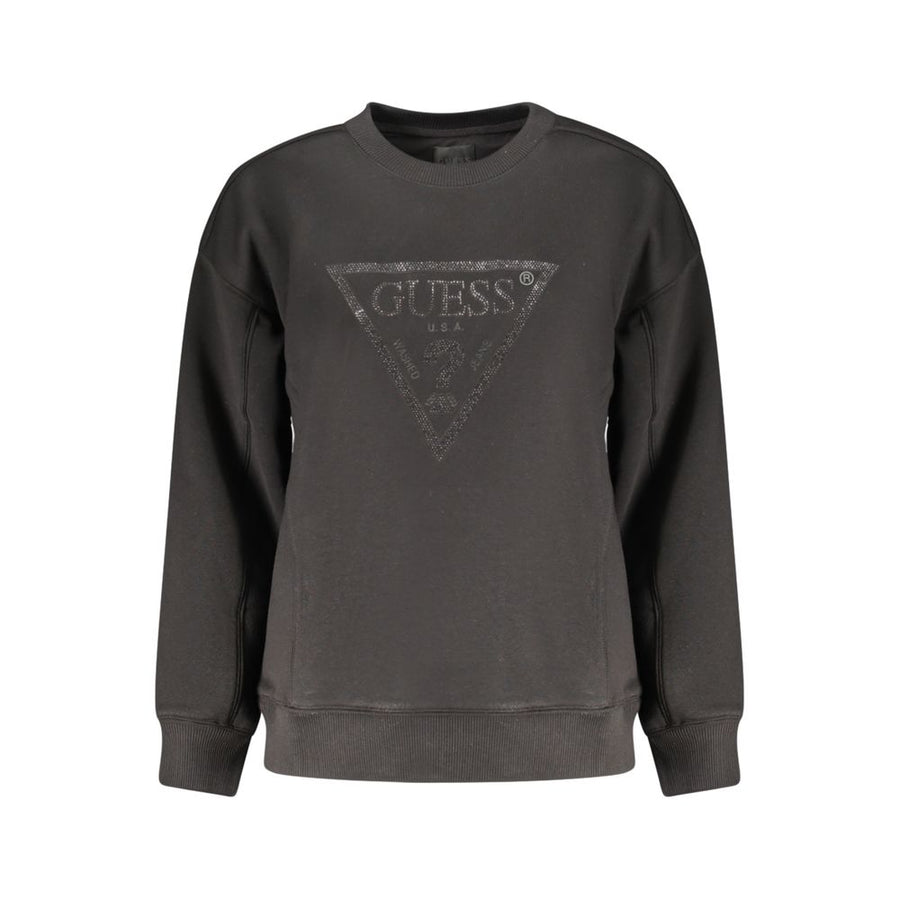 Black Cotton Women Sweatshirt