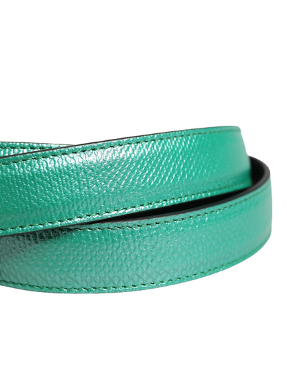 Men Green Classic Leather Metal Buckle Belt