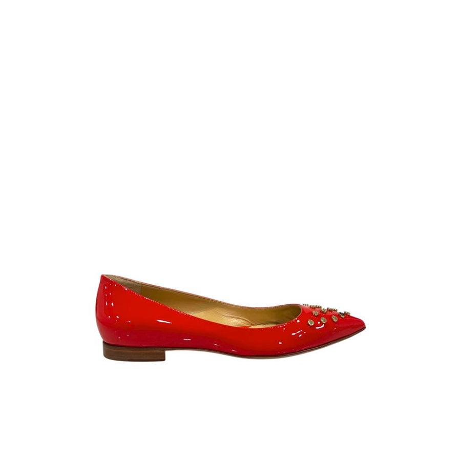 Red Leather Women Sandal