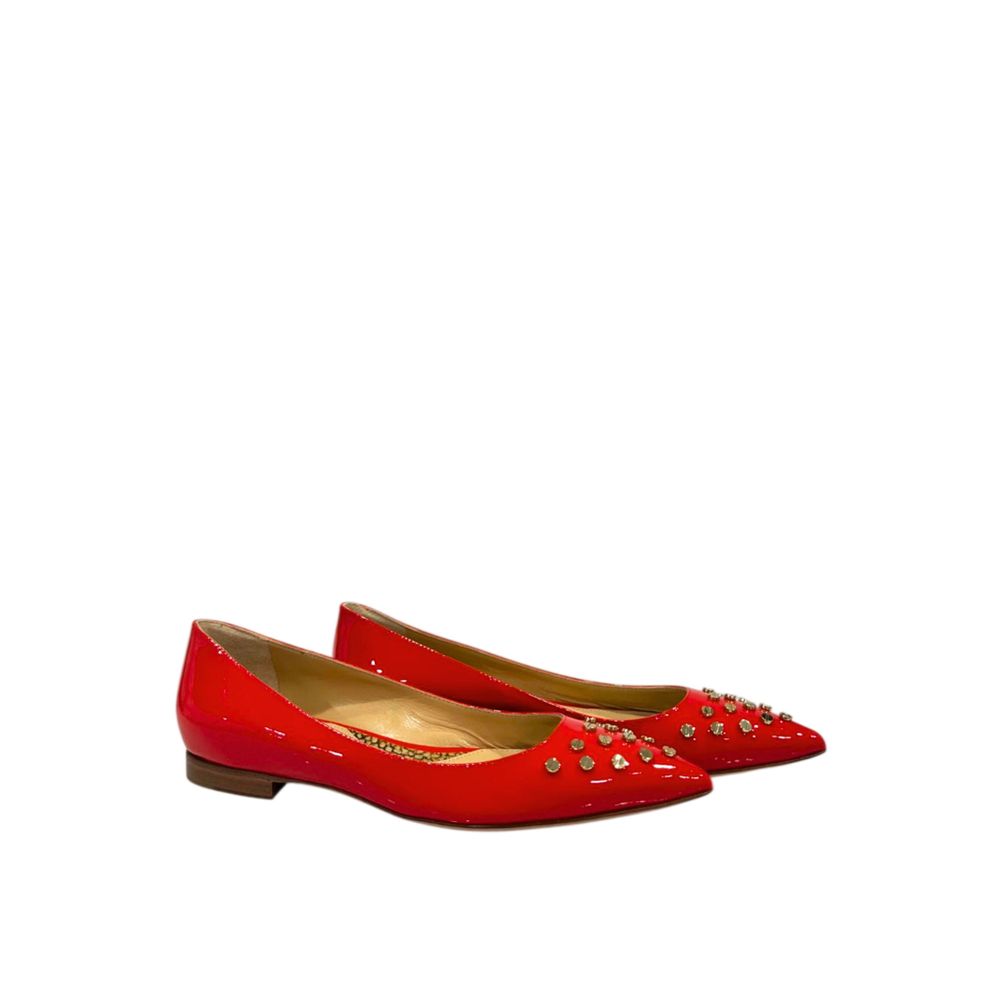 Red Leather Women Sandal