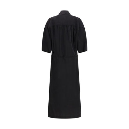Black Silk Casual Dress