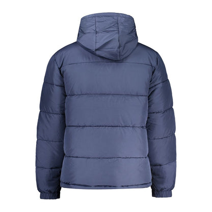 Blue Polyester Men Jacket