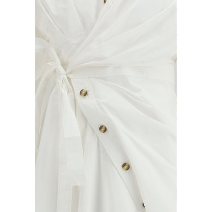 White Cotton Casual Dress