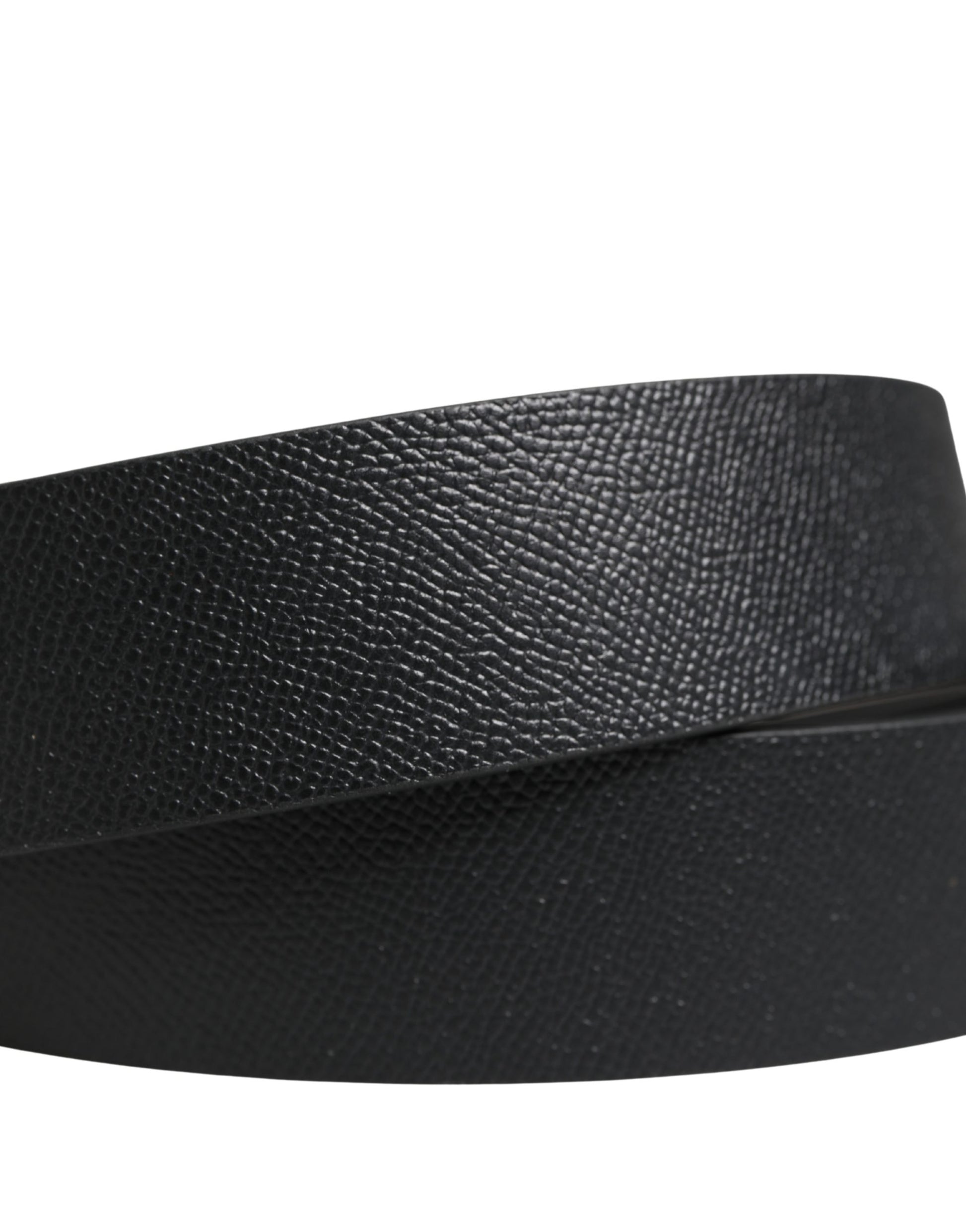 Men Black Classic Leather Metal Buckle Belt