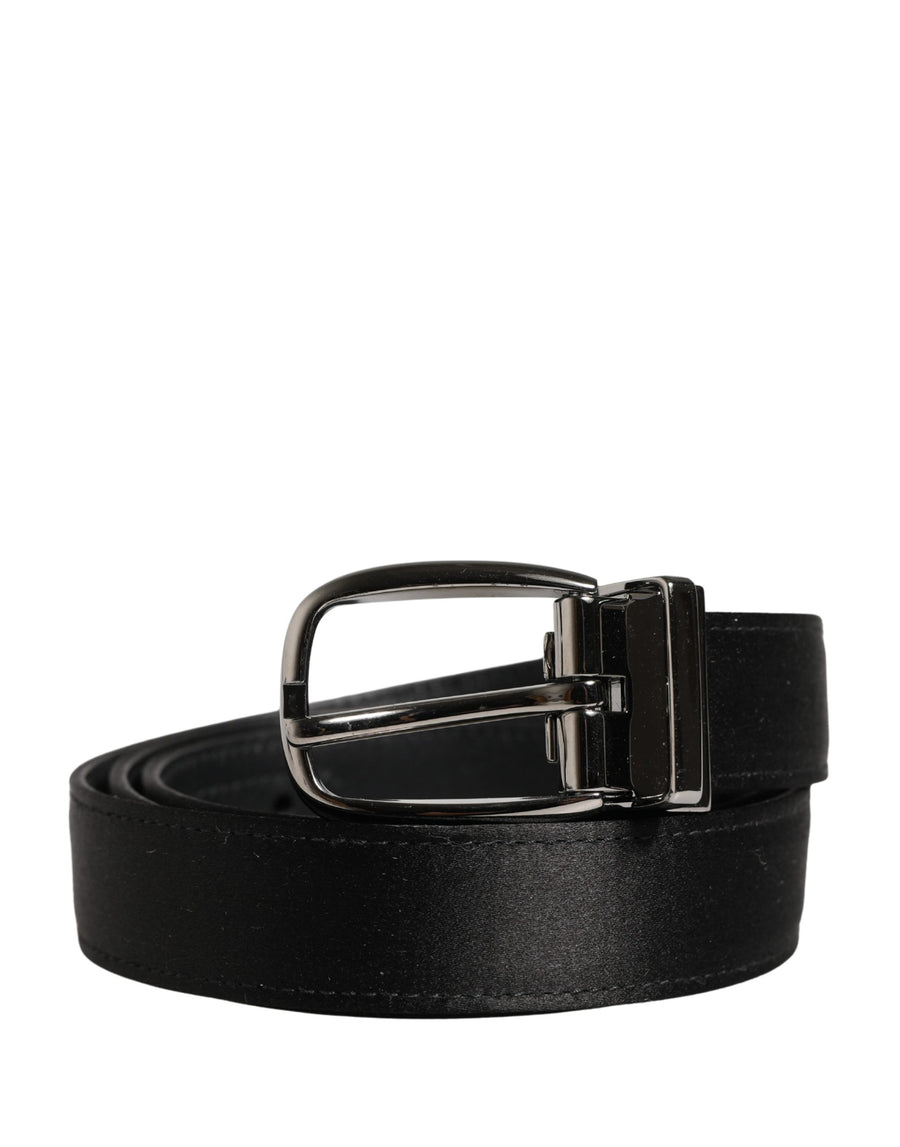Men Black Classic Leather Metal Buckle Belt