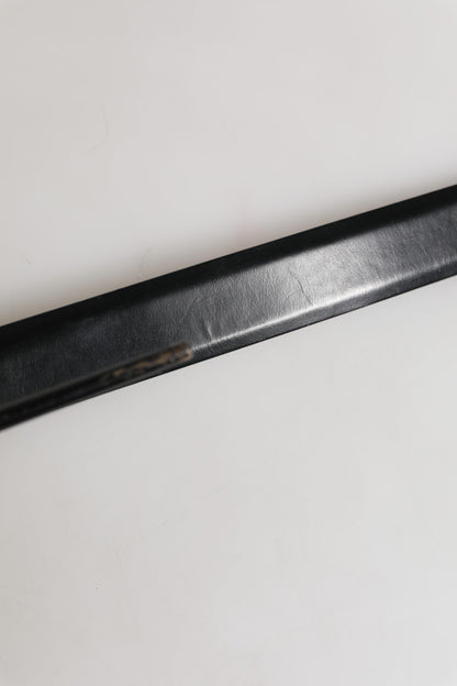 Men Black Leather Classic Metal Buckle Belt