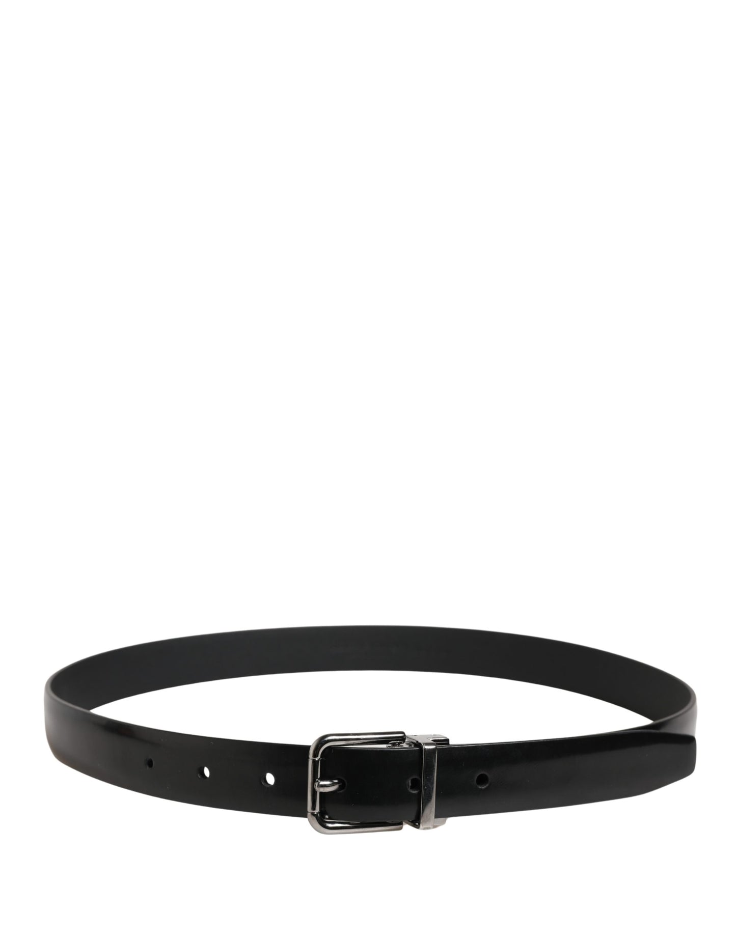 Men Black Leather Classic Metal Buckle Belt