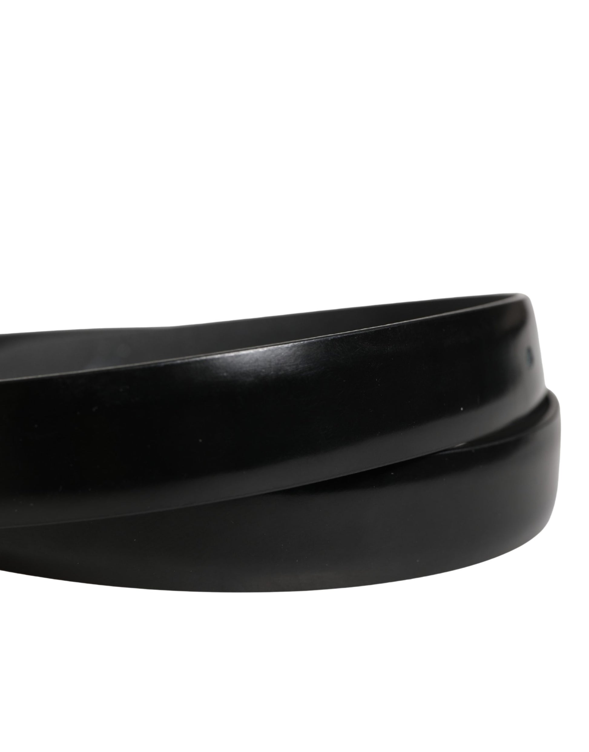 Men Black Leather Classic Metal Buckle Belt