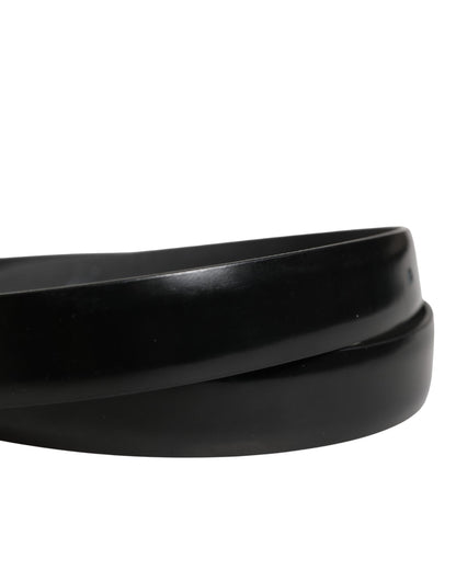 Men Black Leather Classic Metal Buckle Belt