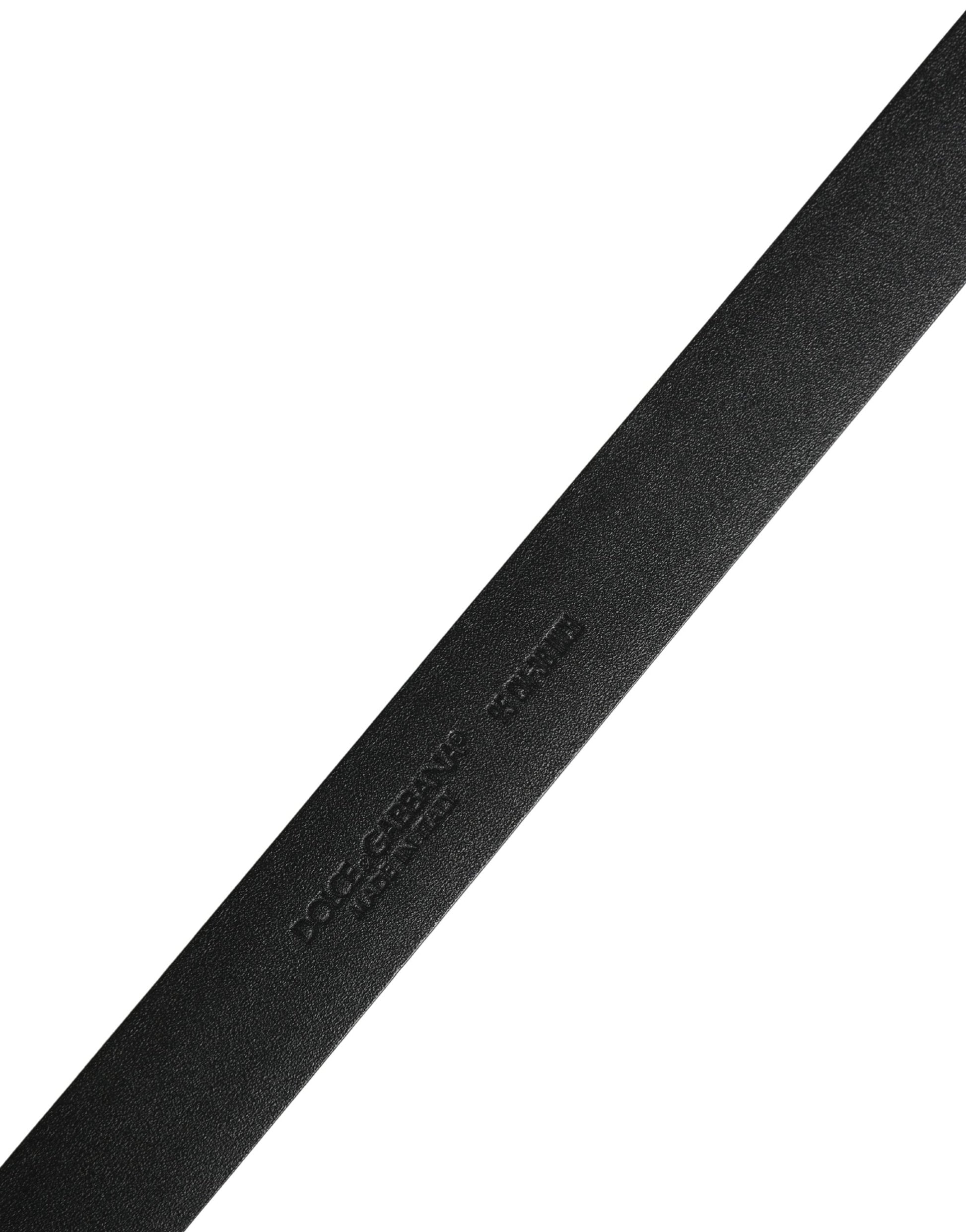 Men Black Leather Classic Metal Buckle Belt