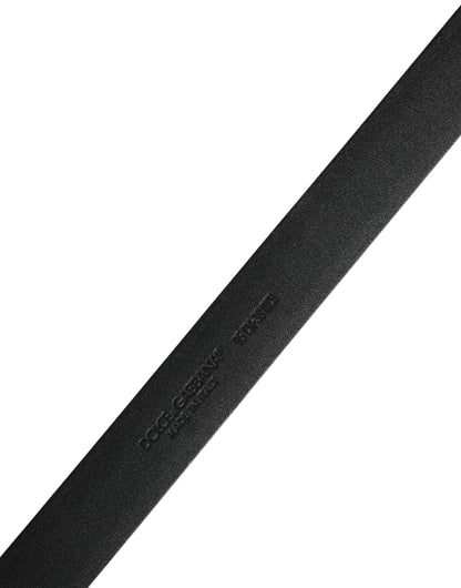 Men Black Leather Classic Metal Buckle Belt