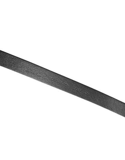 Belt Men Black Leather Classic Metal Buckle