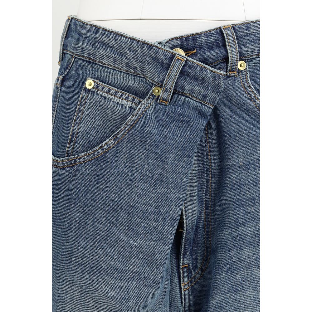 Blue Cotton Relaxed Fit Jeans