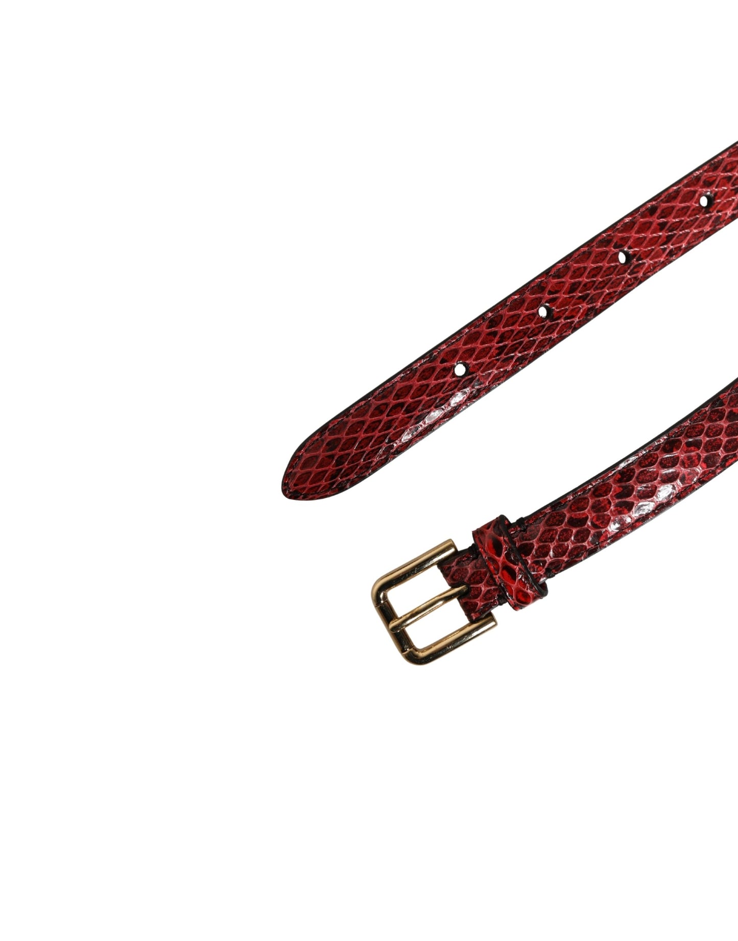 Red Leather Daisy Crystal Embellished Waist Belt