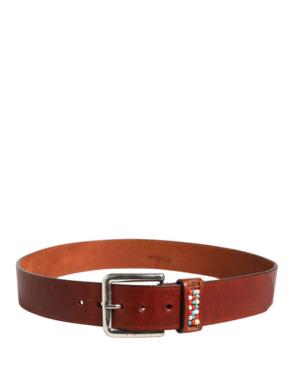 Bordeaux Wide Leather Waist Gold Silver Buckle Belt