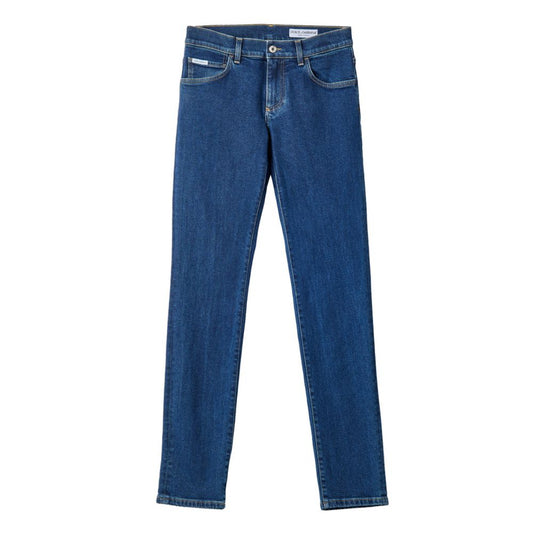Blue Cotton Skinny Jeans