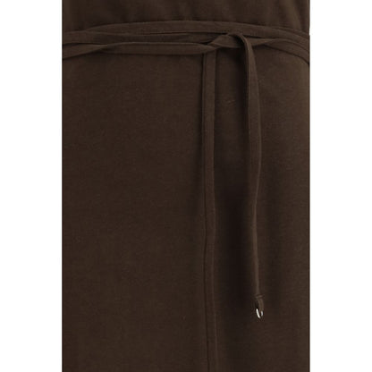 Brown Cotton Casual Dress