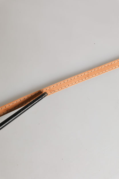 White Leather Skinny Gold Metal Buckle Belt