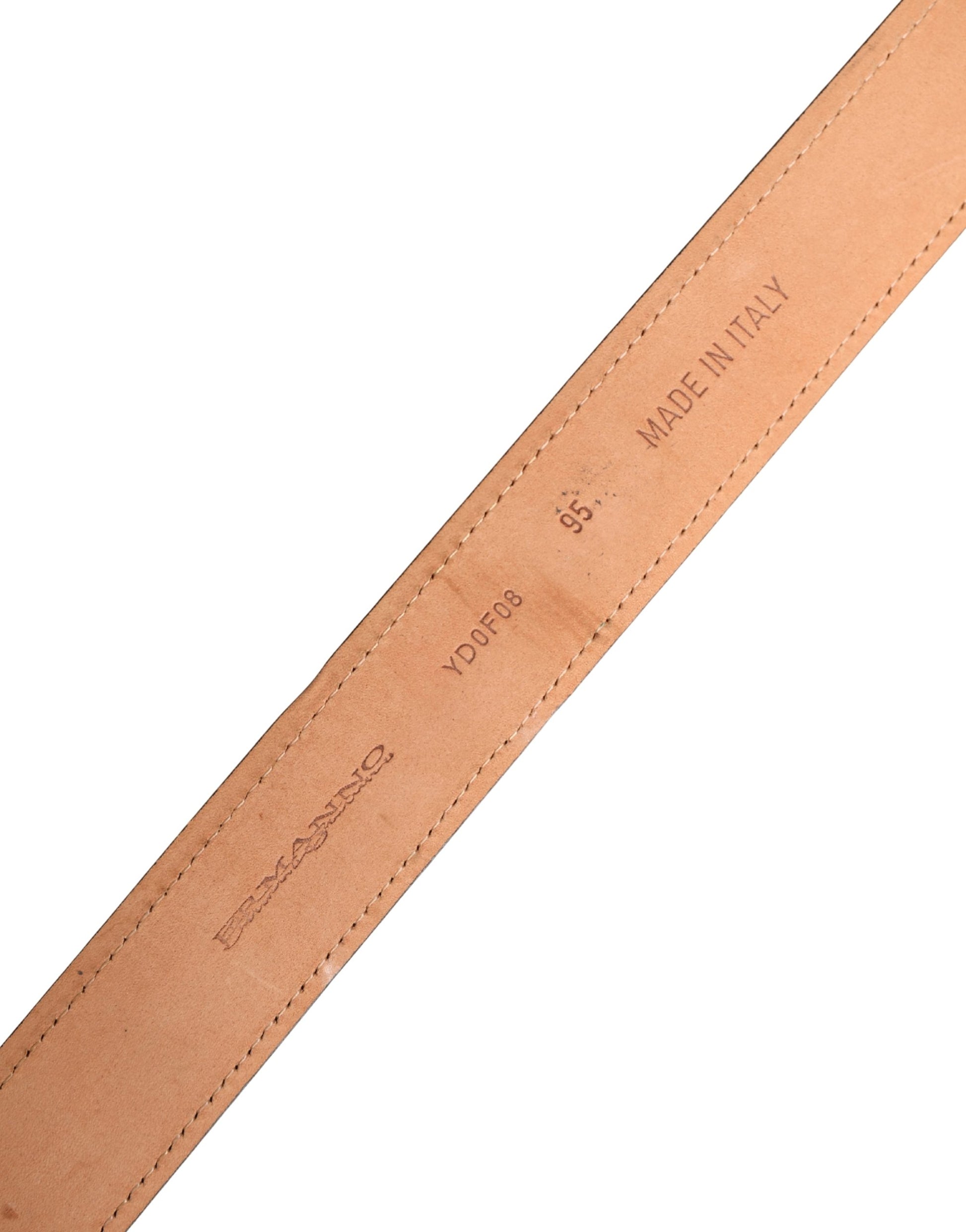 Black Wool Cotton Logo Metal Buckle Belt