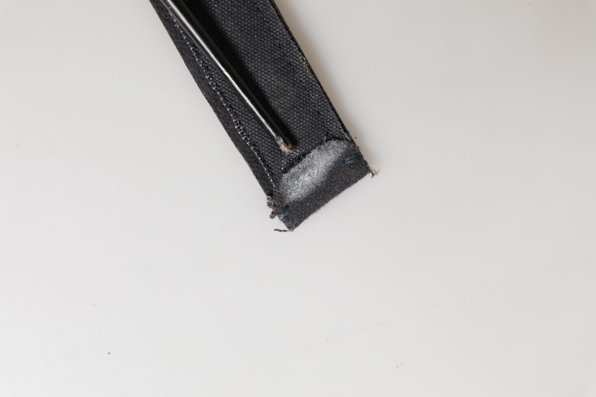 Black Wool Cotton Logo Metal Buckle Belt