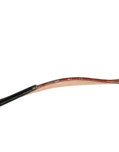 Gold Leather Braided Metal Buckle Belt