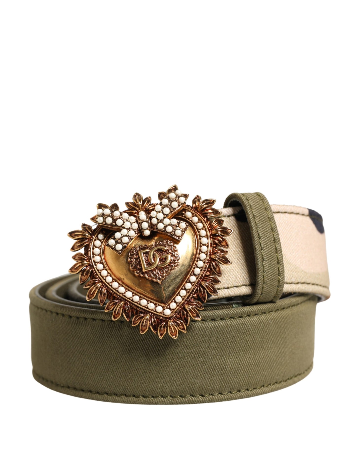 Green Camouflage Devotion Metal Buckle Belt