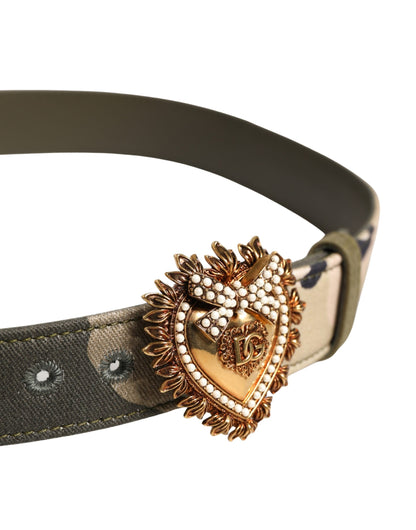 Green Camouflage Devotion Metal Buckle Belt