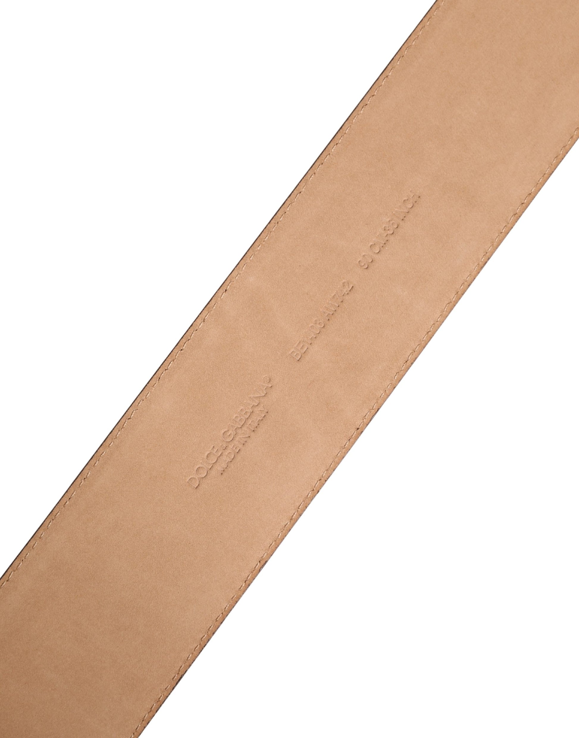 Brown Leather Waist Gold Metal Buckle Belt