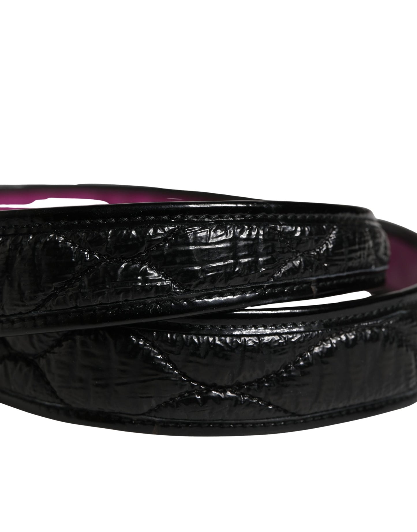 Black Leather Gold Round Buckle Waist Belt