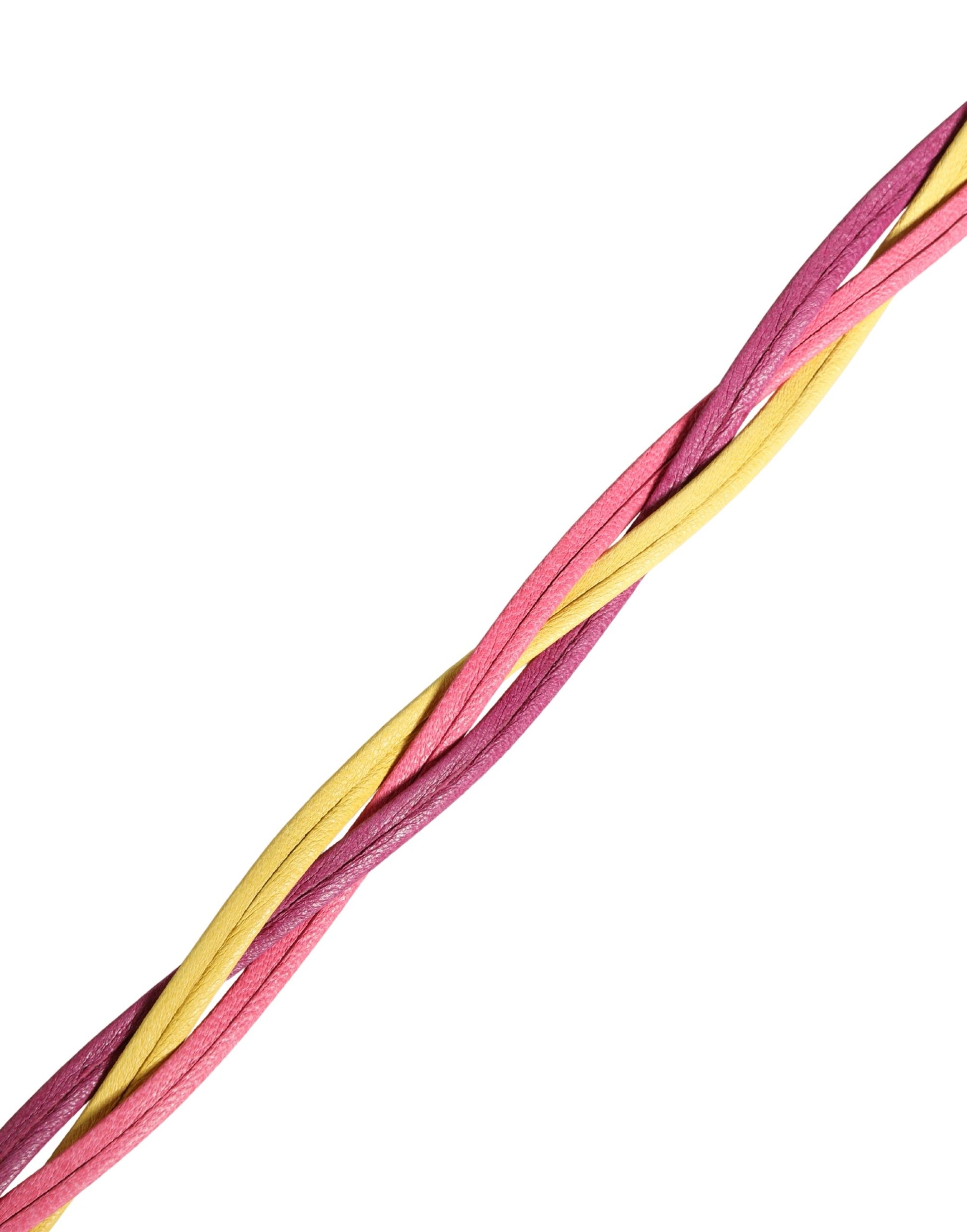 Multicolor Twisted Leather Circle Buckle Belt