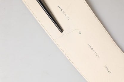 Off White Waxed Cotton Wide Fashion Waistband Belt