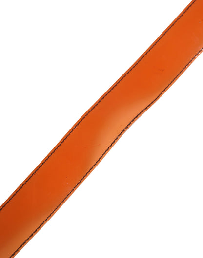 Orange PVC Waist Women Cintura Square Buckle Belt