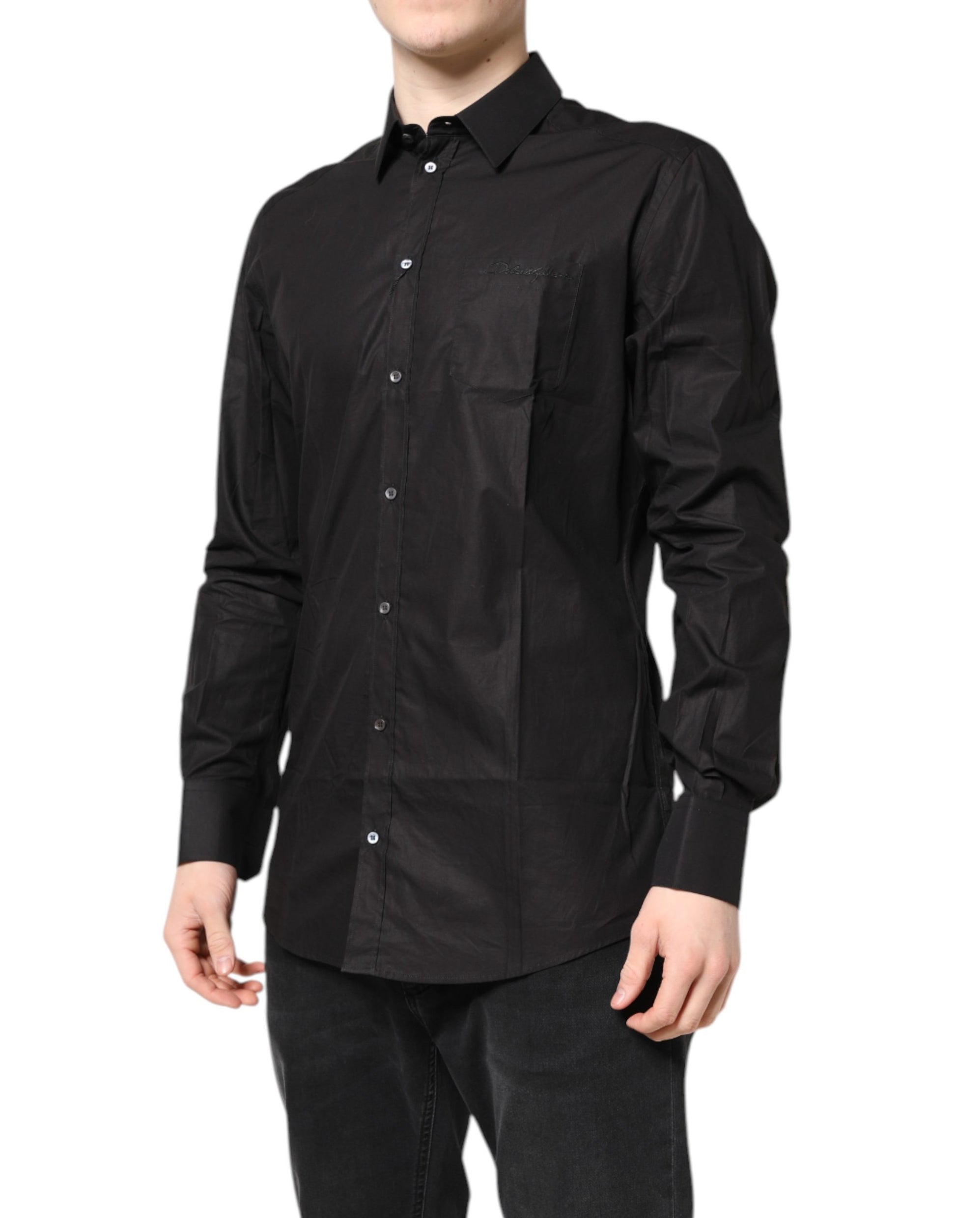 Black GOLD Cotton Collared Formal Dress Shirt