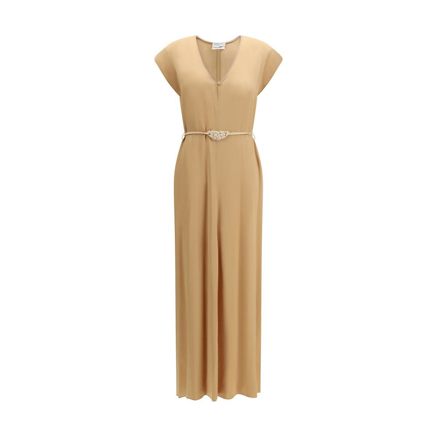Orange Viscose Casual Dress