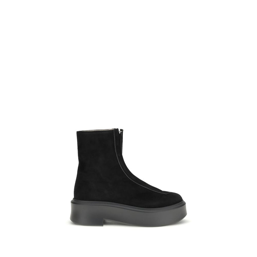 Black Calf Leather Bos Taurus Lace-Up Boots