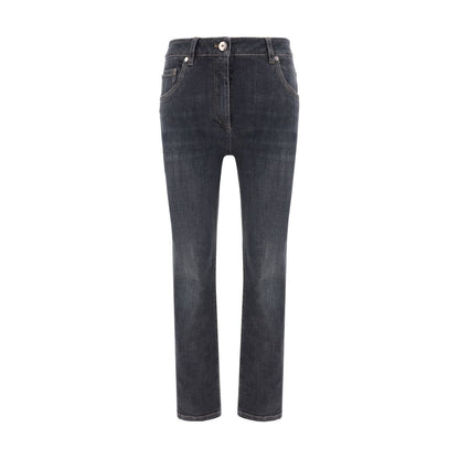 Black Cotton Skinny Jeans